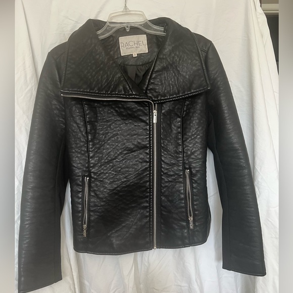 RACHEL Rachel Roy Jackets & Blazers - Rachel Roy blk faux leather/fabric moto jacket